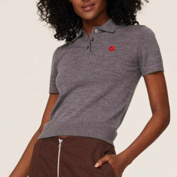SANDY LIANG Grey Favs Polo Size XS - Picture 2 of 8